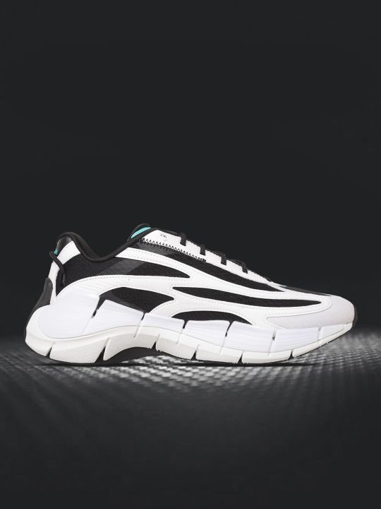 Reebok Unisex Black & White Woven Design Zig Kinetica 2.5 Running Shoes