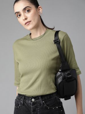 Roadster Green Ribbed Top