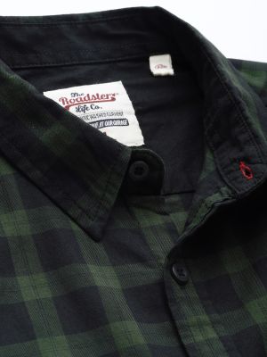 Roadster Men Olive Green & Black Checked Sustainable Casual Shirt