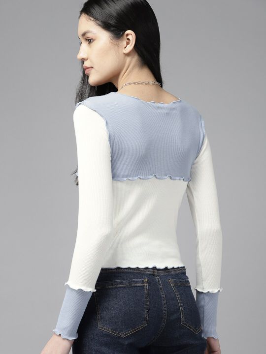 Roadster The Lifestyle Co. Colourblocked Knitted Top