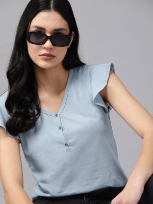 Roadster The Lifestyle Co. Flutter Sleeves Regular Top