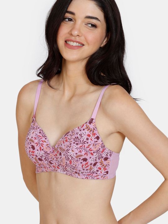 Robin's Song Padded Non Wired 3/4th Coverage T-Shirt Bra - Violet Tulip