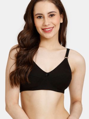 Rosaline Everyday Double Layered Non Wired 3/4th Coverage Bra - Anthracite