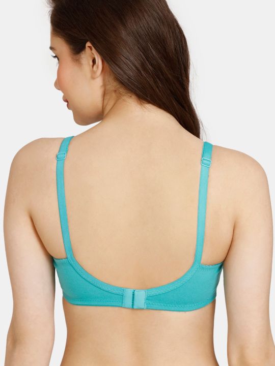 Rosaline Everyday Double Layered Non Wired 3/4th Coverage Bra - Baltic