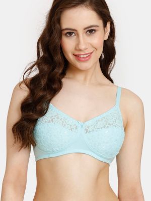 Rosaline Everyday Double Layered Non Wired 3/4th Coverage Lace Bra - Island Paradise