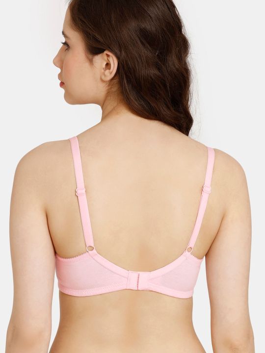 Rosaline Everyday Double Layered Non Wired 3/4th Coverage Lace Bra - Orchid Pink
