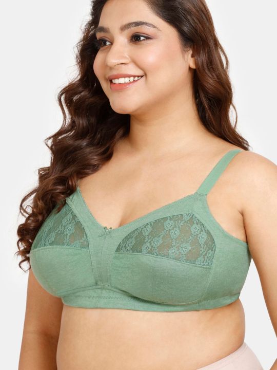 Rosaline Everyday Double Layered Non-Wired Full Coverage Super Support Bra - Dark Ivy