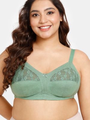 Rosaline Everyday Double Layered Non-Wired Full Coverage Super Support Bra - Dark Ivy