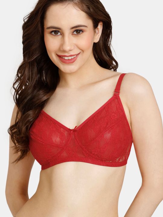 Rosaline Everyday Single Layered Non Wired 3/4th Coverage Bra - Tango Red