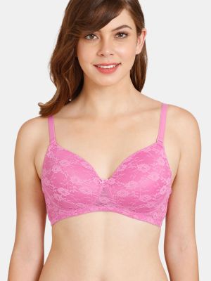 Rosaline Padded Non Wired 3/4th Coverage Lace Bra - Fiji Flower