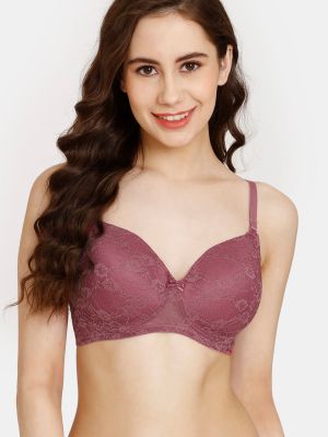 Rosaline Padded Non Wired 3/4th Coverage Lace Bra - Malaga