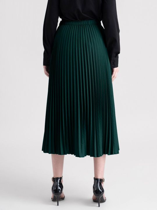 Sap Green Accordion Pleated Skirt (FableStreet)