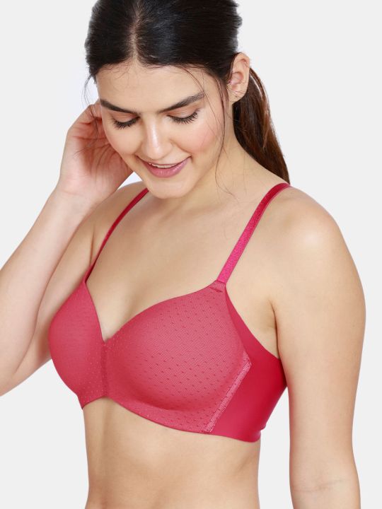 Shaper Padded Non Wired 3/4th Coverage T-Shirt Bra - Burgundy