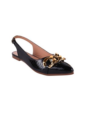 Shoetopia Women Black pointed toe Embellished Flats