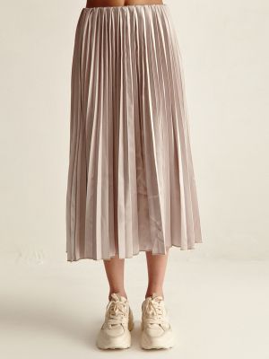 Silver Satin Pleated Skirt (COVER STORY)