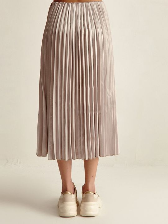 Silver Satin Pleated Skirt (COVER STORY)