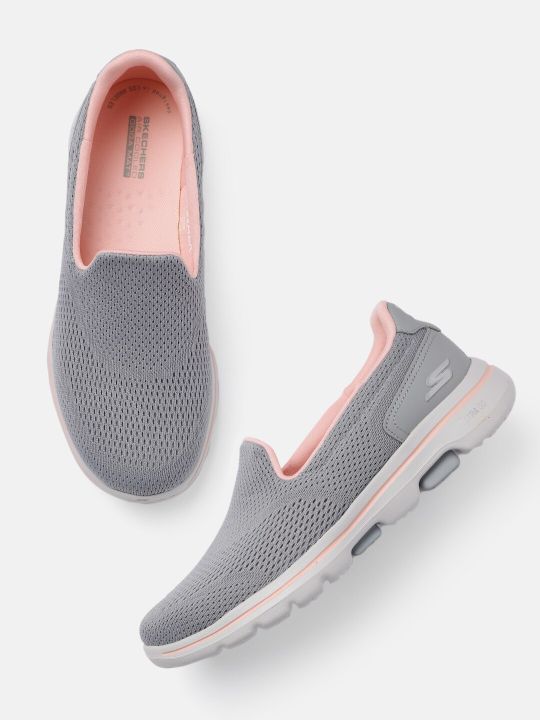 Skechers Women Grey GO WALK 5 - OCEAN SPARKLE Shoes