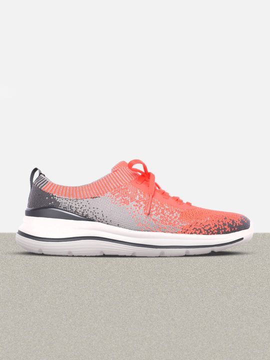 Skechers Women Peach-Coloured & Grey GO WALK STRETCH FIT Walking Shoes