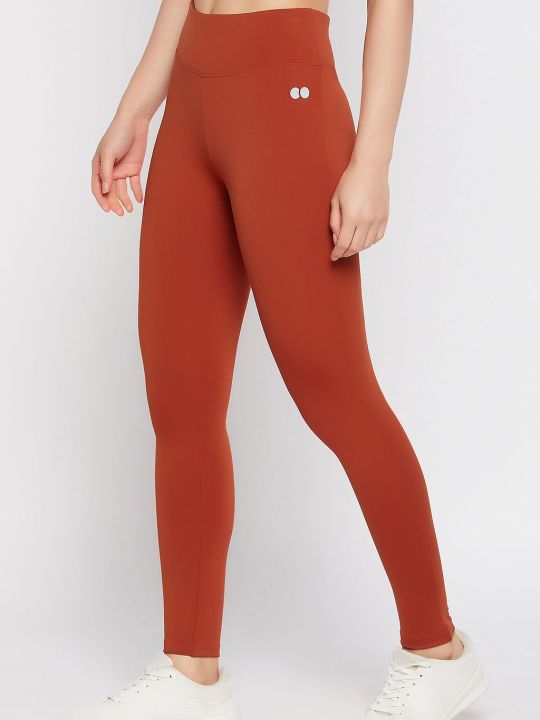 Snug Fit Active High-Rise Full-Length Tights in Dark Brown
