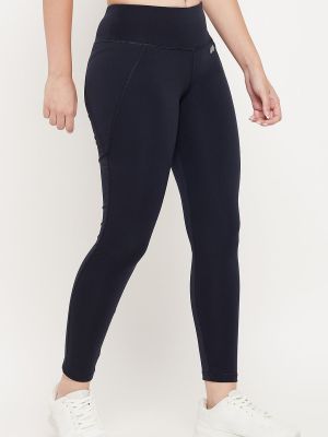 Snug Fit Active Tights in Navy with Reflective Logo