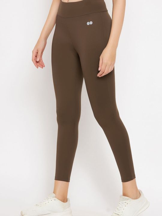 Snug Fit High-Rise Active Tights in Moss Green