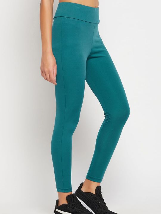 Snug-Fit High Rise Active Tights in Sea Green