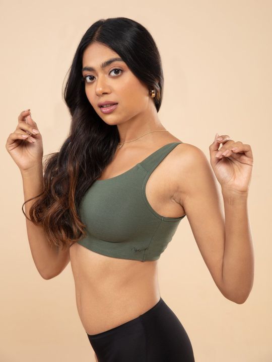 Soft Cup Easy-peasy Slip-on Bra with Full Coverage - Green NYB113 (Nykd)