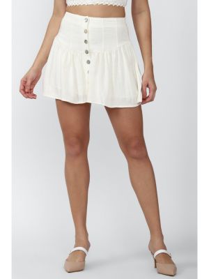 Solid Cream Skirts (Forever 21)