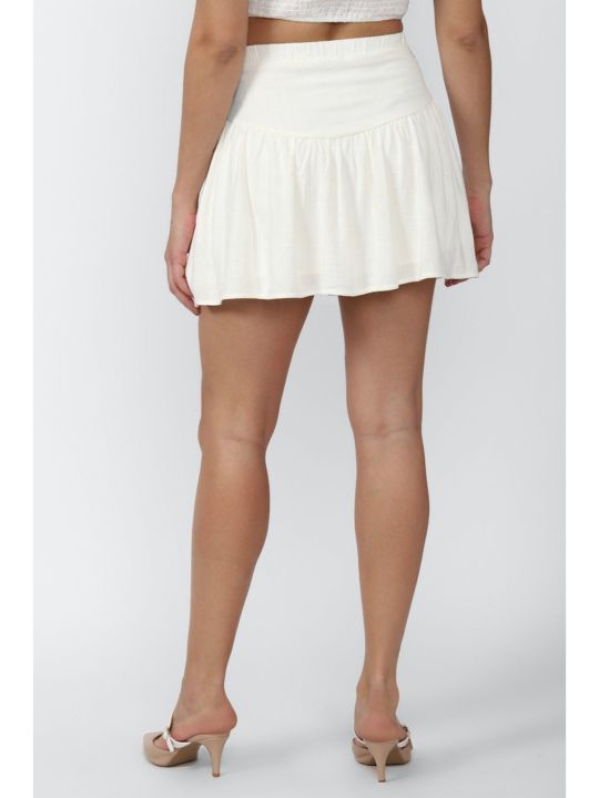 Solid Cream Skirts (Forever 21)