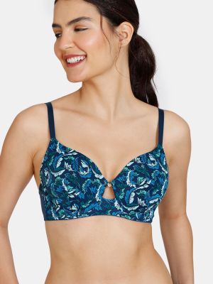 Stardust Padded Wired 3/4Th Coverage T-Shirt Bra - Gibraltar Sea