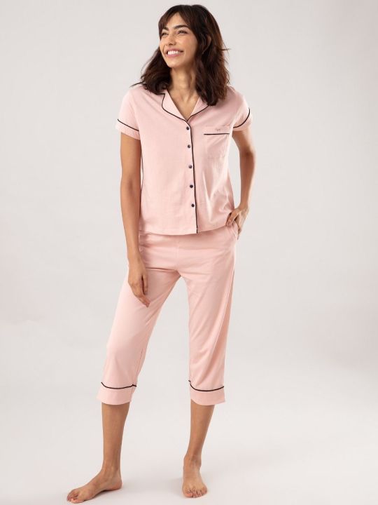 Super Fine Capri Set In Cosy Cotton - NYS030 Dusty Pink (Nykd)