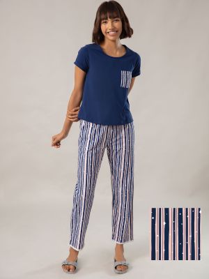 Super Fine Pajama In Cosy Cotton - NYS034 Stripe Print (Nykd)