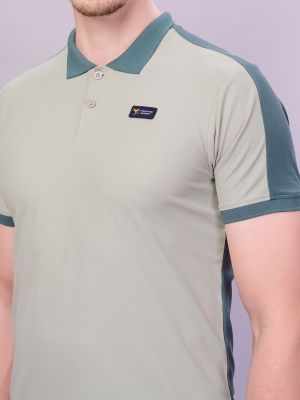 Technosport Polo Collar Antimicrobial Slim Fit Training or Gym T-shirt
