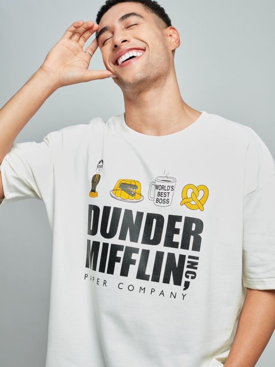 The Office: Dunder Mifflin's Finest Oversized T-shirts For Mens (The Souled Store)