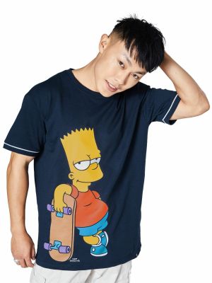 The Simpsons Flexing Like Bart Simpson Oversized T-shirts For Men (The Souled Store)