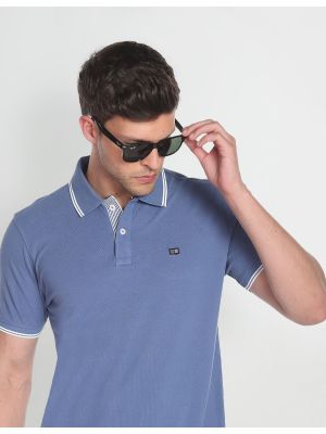 Tipped Solid Pique Polo Shirt (Arrow Sports)