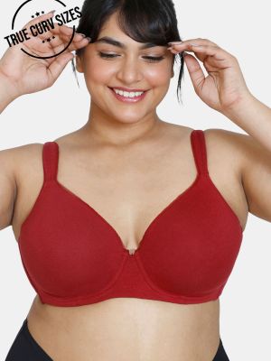 True Curv Padded Wired 3/4th Coverage T-Shirt Bra - Sundried Tomato