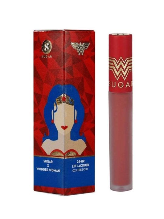 Wonder Woman 24 HR Lip Lacquer - 02 Firezoid (Orangish Red)