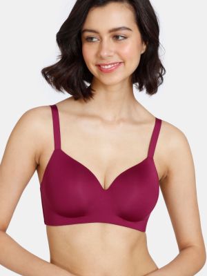 Wonderwire Padded Wired 3/4th Coverage T-Shirt Bra - Beet Red