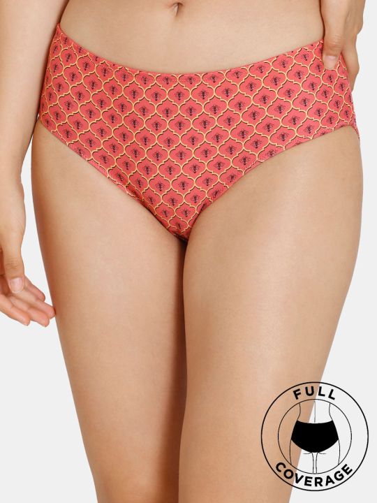 Zellij Dreams Low Rise Full Coverage Hipster Panty - Spiced Coral