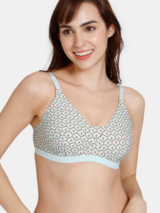 Zellij Dreams Padded Non Wired 3/4th Coverage T-Shirt Bra With Hipster Panty - Plume