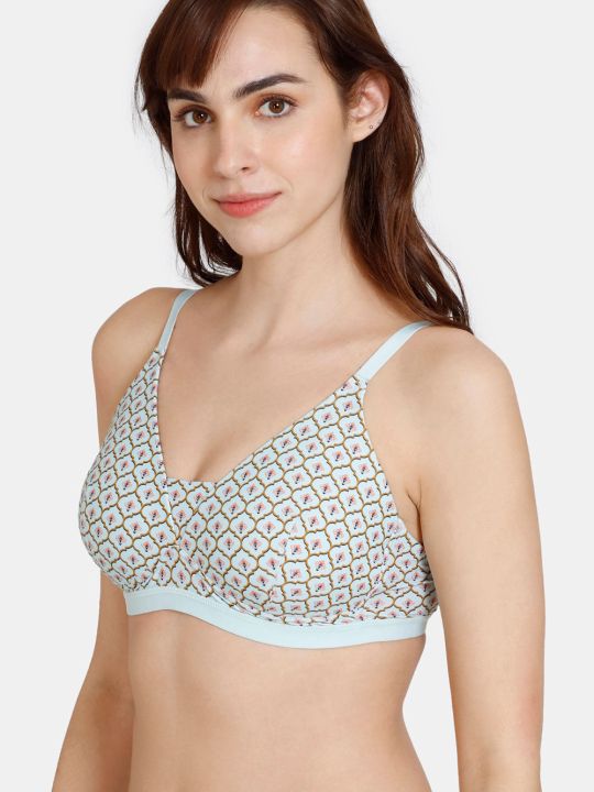 Zellij Dreams Padded Non Wired 3/4th Coverage Tshirt Bra - Plume