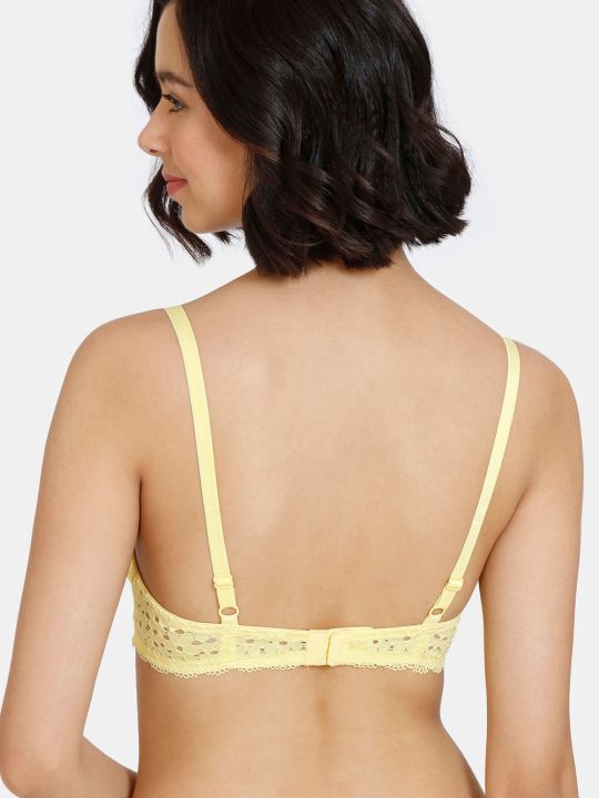 Serenade Padded Wired 3/4Th Coverage Lace Bra - Sushine