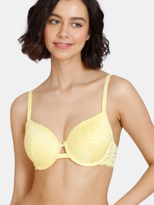Serenade Padded Wired 3/4Th Coverage Lace Bra - Sushine
