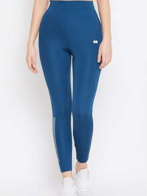 Activewear Ankle Length Tights in Teal Blue