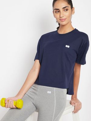 Boxy Fit Active T-shirt in Navy