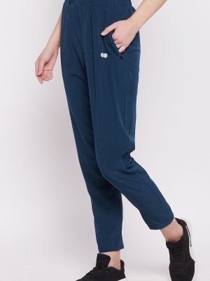 Comfort Fit Active Track Pants in Teal Blue with Side Pockets