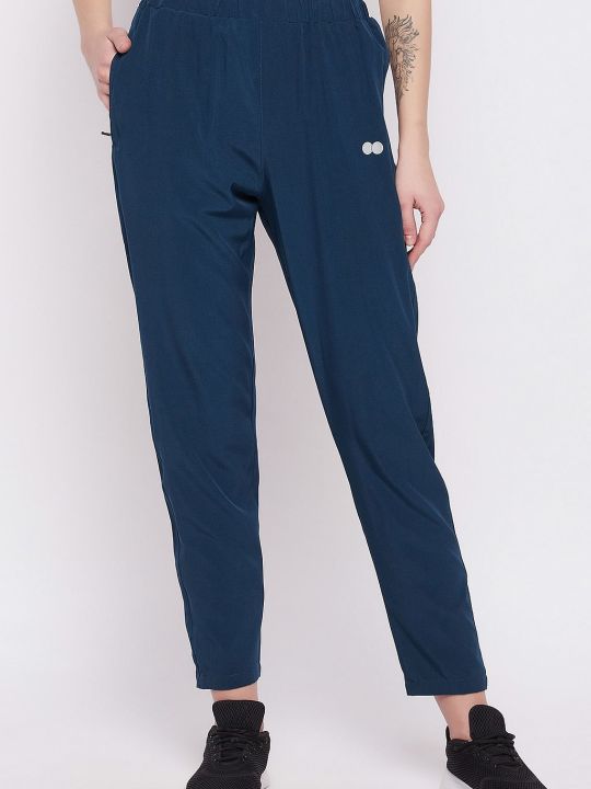 Comfort Fit Active Track Pants in Teal Blue with Side Pockets