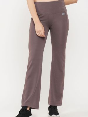 Comfort Fit High-Waist Flared Yoga Pants in Dark Grey with Side Pocket