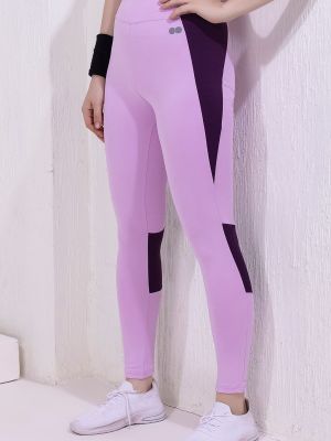High-Rise Active Tights in Baby Pink with Side Panels with Side Pocket